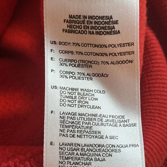 Adidas Hoodie Men's 2XL Red Pullover Logo 3 Stripes Sweatshirt Pocket Graphic - Picture 5 of 5